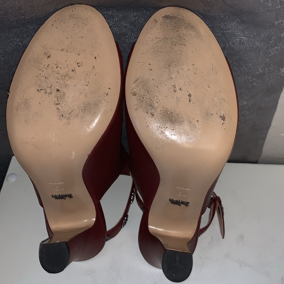 Coach Eddison Merlot open toe sandal/mule. SZ 10. Leather, Buckles behind ankle - Picture 8 of 8